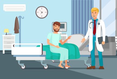 Ameliyat Sonrası Gözlem Düz Vektör İllüstrasyon