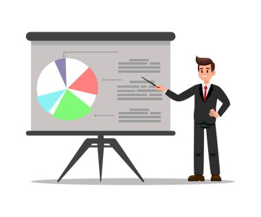 Suit Flat Vector İllüstrasyon Da İş Koçu