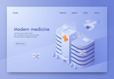 Yazan Modern Tıp Illustration Isometric.