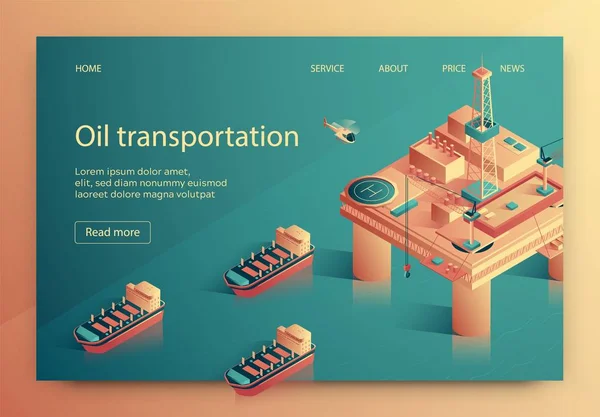 Lettering Oil Transportation Vector Illustrazione . — Vettoriale Stock