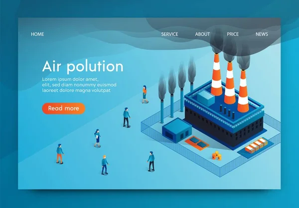 矢量插图是书面空气污染 3d. — 图库矢量图片