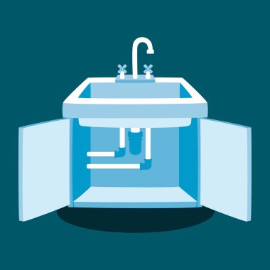 Mutfak Musluk Tamir Vektör İllüstrasyon