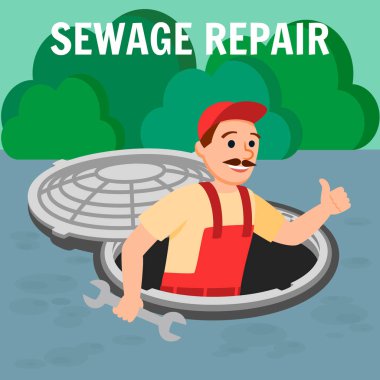 Açık Rögar da Spanner Aracı ile Man Tamirci