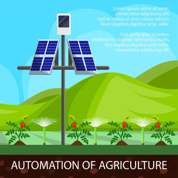 Illustrazione Cartoon Automation of Agriculture . — Vettoriale Stock