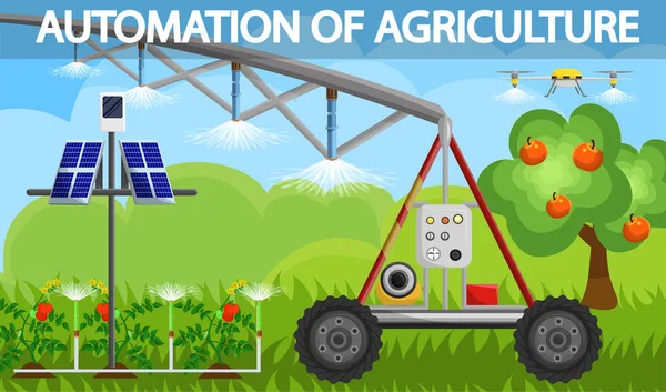 Illustration vectorielle Automatisation de l'agriculture . — Image vectorielle