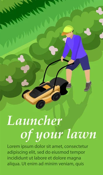 垂直バナーは、あなたの芝生のランチャーを書かれています. — ストックベクタ