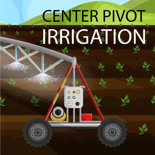 Panji Datar Ditulis Pusat Irigasi Pivot . - Stok Vektor