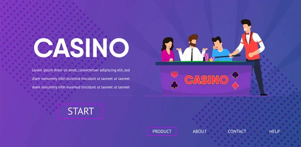 Triste hombre perdido en Poker Casino Dealer Clear Table — Archivo Imágenes Vectoriales