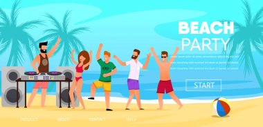 Beach Party İllüstrasyon dj play Müzik Outdoors