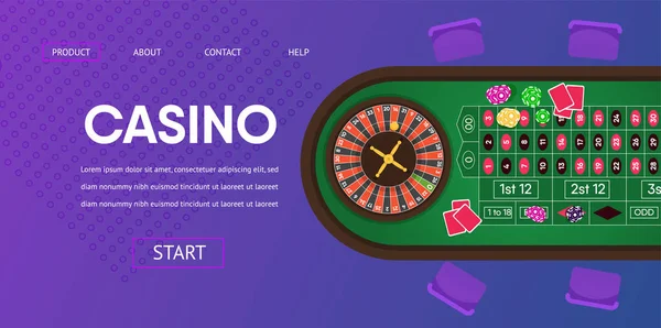 Casino Gambling Roulette Green Table Ilustração — Vetor de Stock