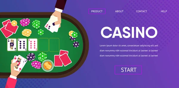 Jugador de casino de mesa de juego Man Croupier Hands — Archivo Imágenes Vectoriales