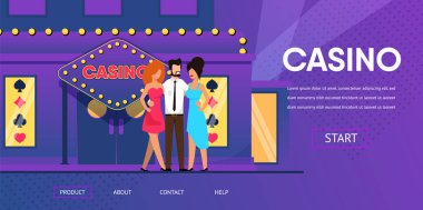 Casino Girişi yakınında Güzel Kadın ile Zengin Adam
