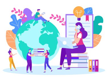 Ücretsiz Web seminerleri Karikatür Düz İllüstrasyon Erişim.