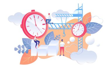 Sonraki Gün Saat Yönetimi için Karikatür Düz Planı.