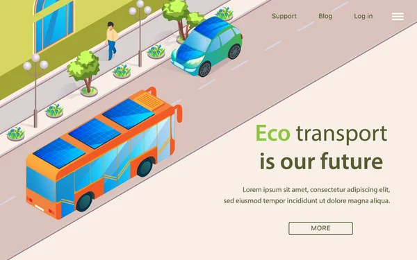Надпись "Эко-транспорт - наше будущее" . — стоковый вектор