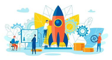 Takım Metaforu Liderlik Vektör Ülü Çizim.