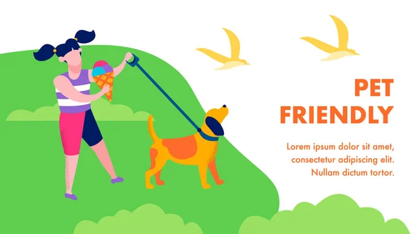 Düz Doğal Tarzda Pet Dostu Açılış Sayfası — Stok Vektör