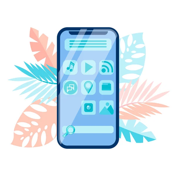 Smartphone-Menüschnittstelle, Gui-Vektor-Illustration — Stockvektor