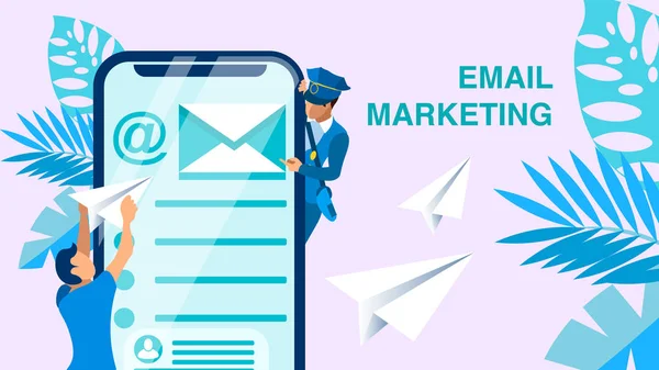 Email Marketing Conceito de Banner de Vetor de Negócios — Vetor de Stock