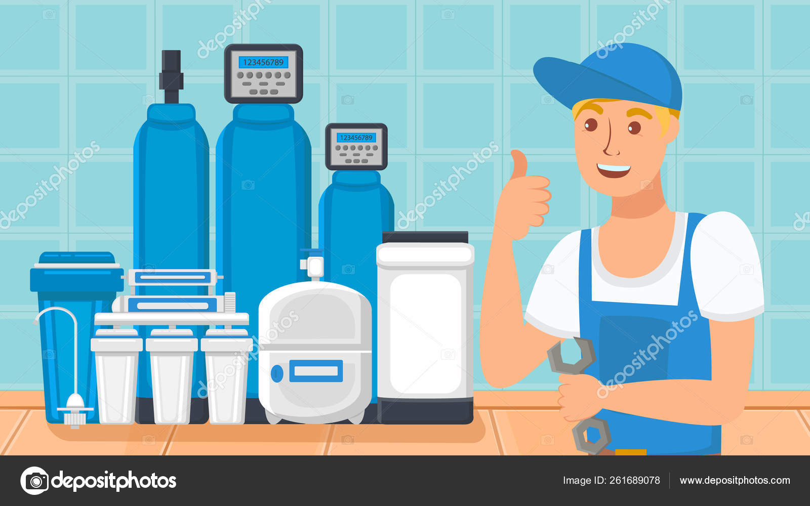 Home Water Filtration System Flat Illustration Stock Vector Image by  ©.com #261689078