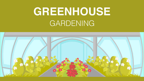 Greenhouse Gardening Web Banner Vector Template