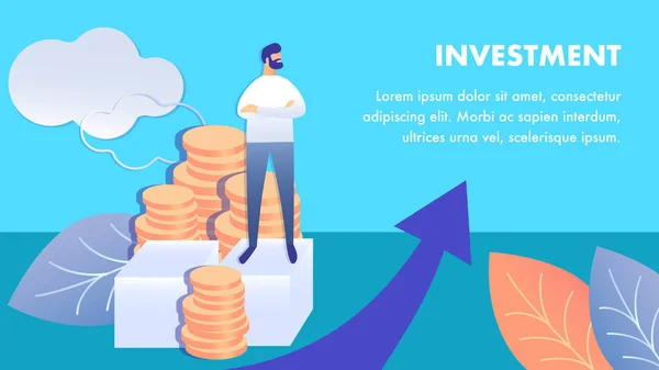 Investimento de negócios Flat Banner Vector Template —  Vetores de Stock