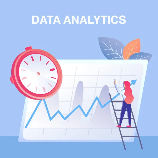 Plochá vektorová ilustrace služby data Analytics — Stockový vektor