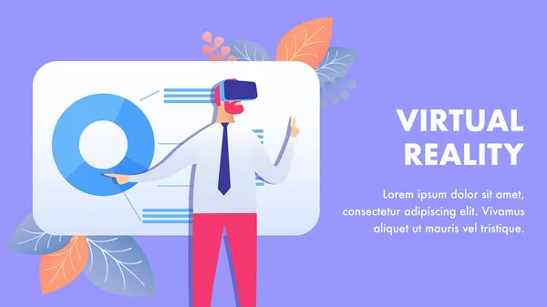 Plantilla de vector de banner de realidad aumentada virtual — Vector de stock
