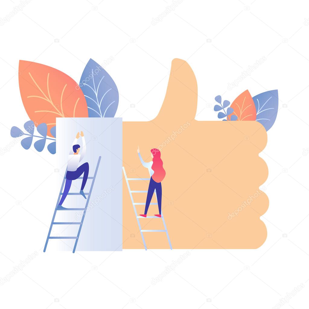 Social Media Lifestyle Flat Vector Illustration