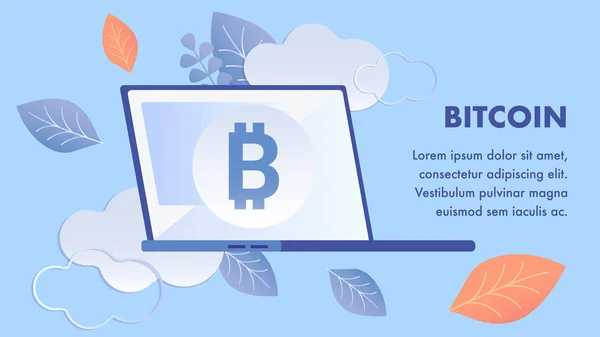 Bitcoin, Blockchaintechnologie banner sjabloon — Stockvector
