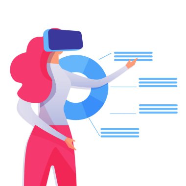 Sanal Gerçeklik Arayüzü Düz Vektör İllüstrasyon