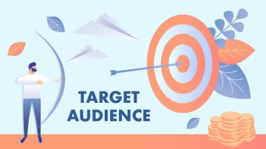 Hedef Pazarlama, Hedef Kitle Vektör İllüstrasyon