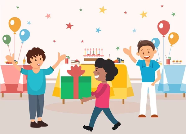 Orginización y Menú para Fiestas Infantiles . — Vector de stock