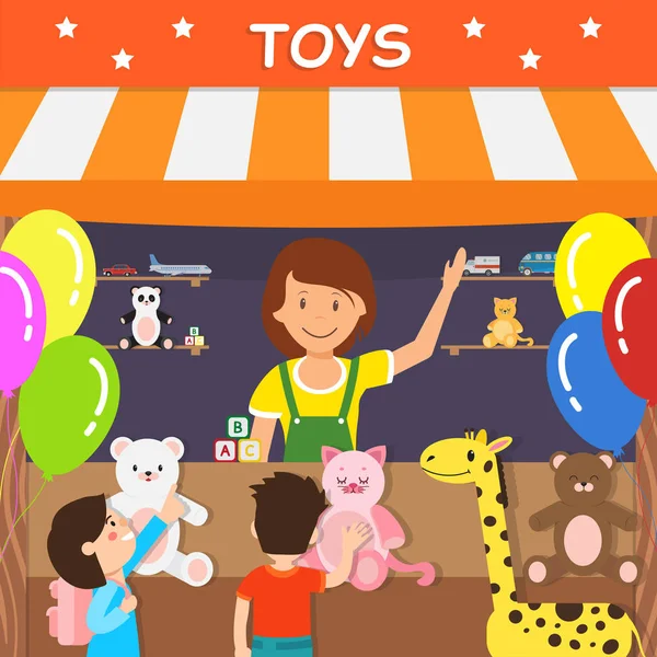 Плюшевые игрушки Продажа бизнес-векторной иллюстрации — стоковый вектор