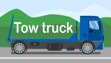 Çekici Kamyon Hizmetleri Stilize Banner Düz Şablon