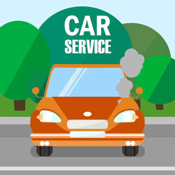 Servicio de coche, Plantilla de banner de mantenimiento del motor — Vector de stock