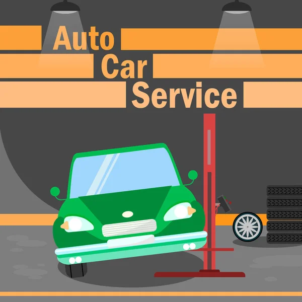 Auto auto service platte vector banner sjabloon — Stockvector
