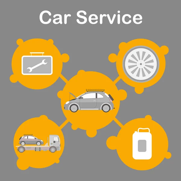 Modèle de bannière plate de promotion de station-service de voiture — Image vectorielle