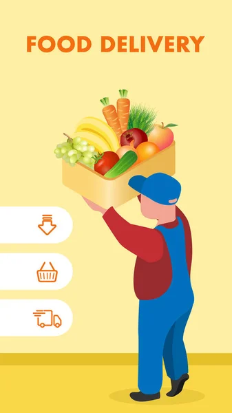 Modèle d'affiche pour le site Web du Service de livraison des aliments — Image vectorielle