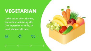 Vejetaryen Online Mağaza Açılış Sayfası Düz Şablon