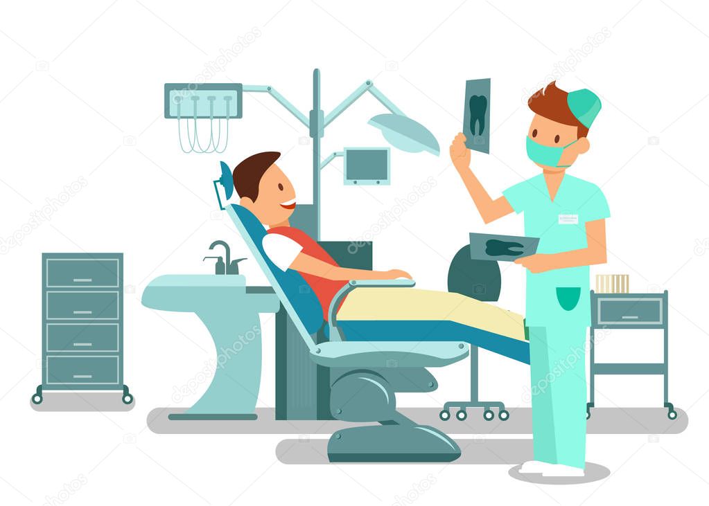 Teeth Checkup, Examination Vector Illustration