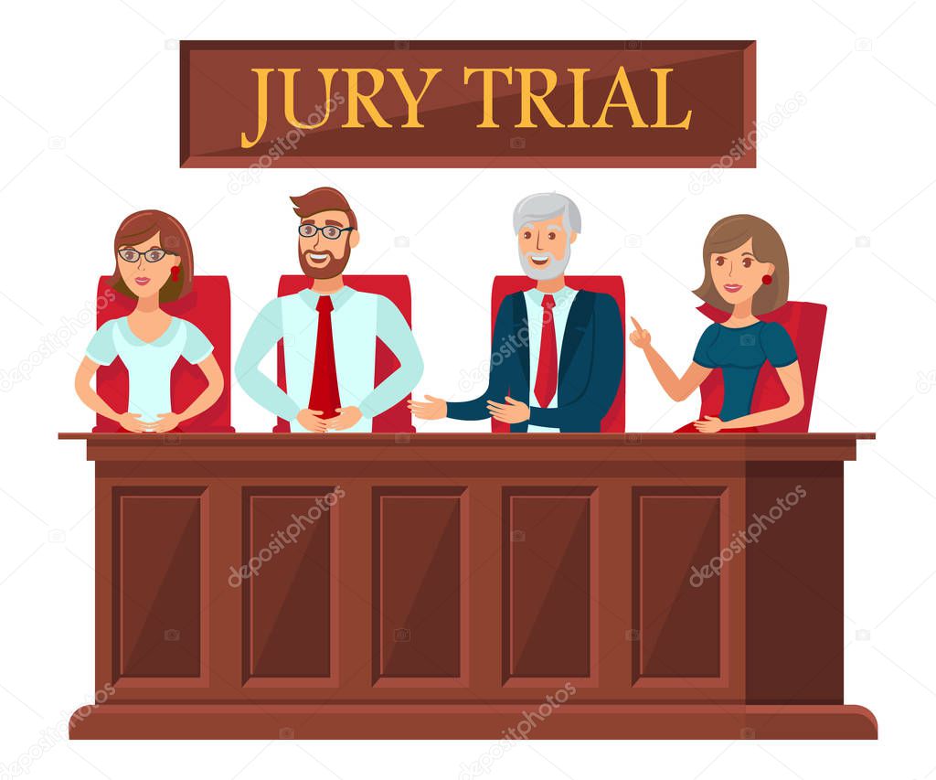 Jury Trial Representatives Flat Banner Template