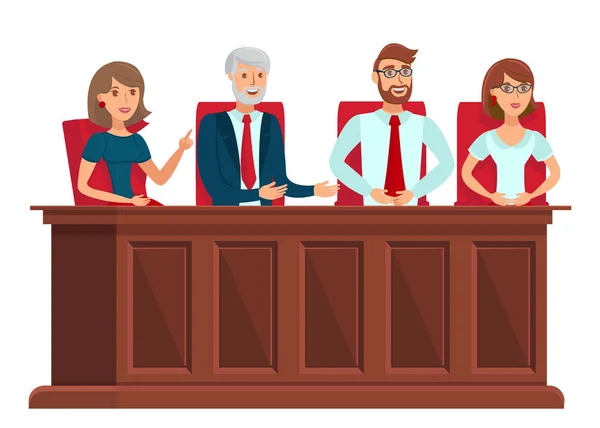 Jury Trial Representatives Vector Illustration — Stock Vector
