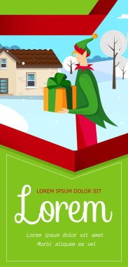 Elf Yardım Noel Baba Hediye Festive Flyer teslim etmek