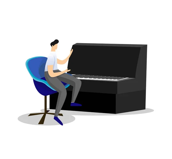 Músico tocando piano clássico instrumento de teclado — Vetor de Stock