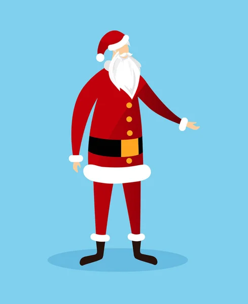 Santa Claus sin rostro aislado sobre fondo azul . — Archivo Imágenes Vectoriales