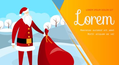 Kırmızı Şapkalı Noel Baba ve Çanta Posterli Palto.