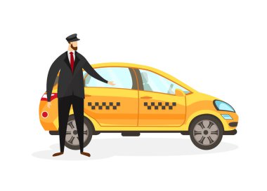 Sarı Araba Klip Sart yakınında Sakallı Taksi Şoförü Standı
