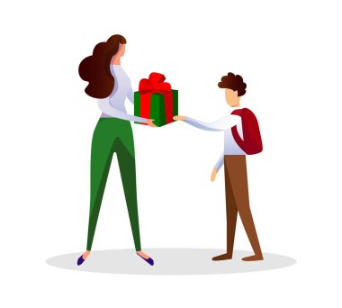 Yüzsüz Kadın Çocuk Boy Present Box veren.