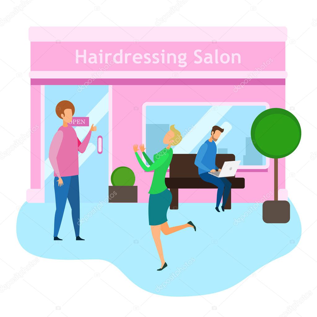 Hairdressing Salon Master Welcome Female Client